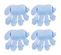 Iuhtrb Lot de 4 gants de toilettage pour animal domestique avec 5 doigts pour enlever les poils pour un bain facile