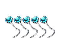 Iuhtrb Lot de 5 piercings de nez en alliage robuste en forme de L avec zircons cubiques pour un look élégant