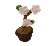 Iuhtrb Plante en pot en forme de cœur tricotée à la main pour la Saint-Valentin, décoration de mariage, centres de table, bonsaïs