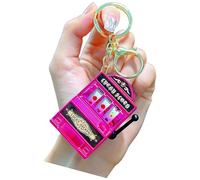 Iuhtrb Porte-clé unique en forme de machine à fruits - Accessoire décoratif essentiel au quotidien - Texture pour étudiants et jeunes - Décoration créative en forme de fruits, rose rouge, taille