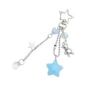 Iuhtrb Porte-clés unique en forme d'étoile et breloque ours - Décoration créative pour femme - Chaîne colorée - Décoration de sac à main, bleu, taille unique