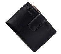 Iuhtrb Portefeuille tendance style coréen court porte-monnaie en cuir PU Portefeuille à deux volets avec porte-cartes pour femme quotidienne Sac à monnaie élégant en cuir PU avec porte-cartes, Noir