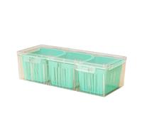 Iuhtrb Récipient de rangement alimentaire à compartiments multiples avec trous de drainage pour la fraîcheur du réfrigérateur, congélateur, panier de cuisine, boîte de rangement portable pour le