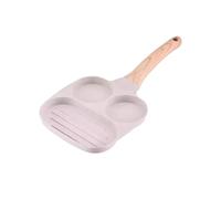 Iuhtrb Revêtement anti-adhésif compact à 3 compartiments et poignée ergonomique pour une cuisson rapide le matin Poignée ergonomique en bakélite