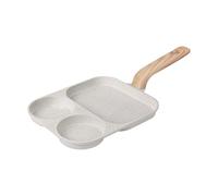 Iuhtrb Revêtement anti-adhésif compact à 3 compartiments et poignée ergonomique pour une cuisson rapide le matin Poignée ergonomique en bakélite