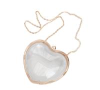 Iuhtrb Sac à bandoulière sophistiqué en acrylique en forme de cœur transparent avec sangle de chaîne pour banquets et cérémonies Sac à main pour femme