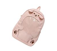 Iuhtrb Sac à dos style japonais avec compartiment principal surdimensionné pour l'affichage des badges et sac à dos d'école tendance japonaise, a