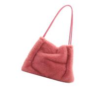 Iuhtrb Sac seau esthétique en peluche de grande capacité pour femme, sac à bandoulière en fourrure, couleur unie, sac à main d'hiver sous les bras en peluche, b, One Size