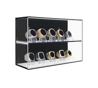 Iuhtrb Support mural en acrylique pour bagues de sport - 10 capacités - Incassable et anti-poussière - Pour bagues de championnat - Coque de protection en acrylique pour défi, taille unique, Comme