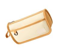 Iuhtrb Trousse à crayons en toile de style coréen - Grande capacité - Trousse à crayons esthétique - Fournitures scolaires et de bureau - Style coréen - Grande capacité, marron