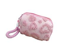 Iuhtrb Trousse de maquillage en peluche avec poignée - Trousse de toilette pratique pour voyage - Trousse de toilette en peluche - Trousse de toilette en peluche - Crayon de toilette - Imprimé amour
