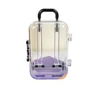 Iuhtrb Valise de rangement miniature - Valise à roulettes - Pour voyage, vacances, jouets, bonbons, sac à main - Accessoire de poupée - Valises miniatures, Noir , S