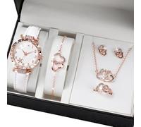 Iuhtrb Watch Élégant Avec Collier De Pendentif Assorti Bouchons Butfly Goucles D'oreilles Bijoux Texture En Alliage