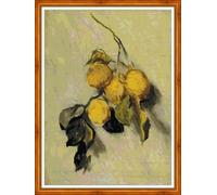 IUHUI Kit de broderie au point de croix estampé 14 ct pour adultes débutants et adultes, branche de citrons de Claude Monet pré-imprimé, 14 carats, kit de démarrage de broderie à l'aiguille, motifs