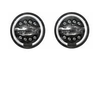 IUKMR Pour Suzuki Pour Samurai Pour Jimmy Pour Bandit 600 Phares Angel Eye À LED De 7 Pouces Feux De Jour Et Feux De Route Projecteur Principal Auto(E black 60w)
