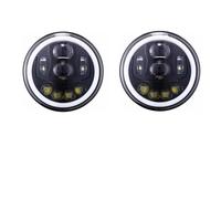 IUKMR Pour Suzuki Pour Samurai Pour Jimmy Pour Bandit 600 Phares Angel Eye À LED De 7 Pouces Feux De Jour Et Feux De Route Projecteur Principal Auto(F black 60w)