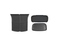 IUKMRT Coffre Voiture Tapis pour Tesla pour Modèle Y Standard 2025 2026 Tapis Sol TPE Et Tapis Coffre Doublure Chargement Tapis Dossier Siège Doublure Sol(Trunk Mat 3in1 Set)