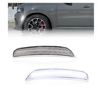 IUKMRT Feux Avants Auto pour Dodge pour Durango 2021-2025 Feu De Position Latéral De Pare-Chocs Avant Clignotant Réflecteur Lumière Garde-Boue avec LED Phare Principal(Clear Lens White)