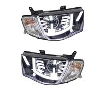 IUKMRT Feux Avants Auto pour Mitsubishi pour Triton L200 2005-2014 Phare LED avec Feu Latéral Halogène Clignotant Lampe d'angle DRL Phare Principal