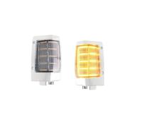 IUKMRT Feux Avants Auto pour Nissan D21 Pickup 1990-1997 Feu De Position Latéral d'angle Avant Clignotant avec LED Phare Principal(Clear Lens Amber)