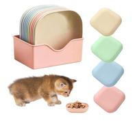 IUKUNNE 12pcs Coloré Petite Ecuelle Chat Assiette Chat, Coloré Petite Ecuelle, Chaton Assiette, Bols à Fond Plat pour Chats (B)