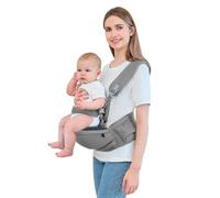 IULONEE Multifonctionnel Respirant Porte-Bébé Siège De Hanche Ergonomique Porte Bébé Ventral Tabouret De Taille Siège De Hanche Confortable Pour Tout-Petit 6-36 Mois (Gris Foncé)