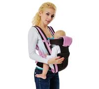 IULONEE Porte-Bébé 4 En 1 Enveloppant Réglable à l'Avant Et à l'Arrière, Confortable Portable Echarpe De Portage Pour Bébés De 3 à 36 Mois (Rose)