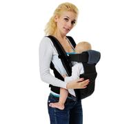 IULONEE Porte-Bébé 4 En 1 Porte-Bébé Enveloppant Réglable Porte-Bébé à l'Avant Et à l'Arrière Porte-Bébé Naissance Confortable Portable Echarpe De Portage Bebe Pour Les Bébés De 3 à 36 Mois (Noir)