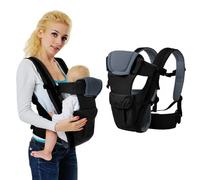 IULONEE Porte-Bébé 4-En-1 Porte-Bébé Nouveau-Né Dès La Naissance Siège De Hanche Multifonction Porte Bebe Hanche Respirante Design Ergonomique Pour Les Bébés De 3 à 36 Mois (Noir)