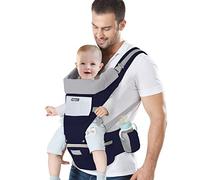 IULONEE Porte Bebe avec Siège à Hanche Ergonomique pour Tout-petit Sac à dos Porte-bébé à Bandoulière Réglable L'avant et à L'arrière pour Enfants de 3 Mois à 3 Ans (3-20 kg) (Bleu Foncé)