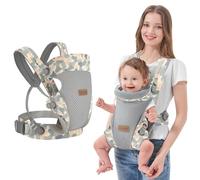 IULONEE Porte-bébés Harnais pour Nouveau-né à Tout-petit avec Soutien Lombaire Sac Porte-bébé Ergonomique Sac à dos Avant et Arrière Baby Carrier pour Bébés de 3-36 Mois Gris
