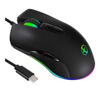 IULONEE Souris Filaire USB C de Type C, Souris de Jeu Ergonomique, 4 rétroéclairage RVB 3200 DPI, Compatible avec M@c, Matebook, Chromebook, HP OMEN, PC Windows, Ordinateur Portable et Autres