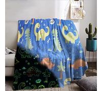 IUNTWEIE Couverture Dinausore Enfant,Couverture phosphorescente,en Flanelle Douce et Moelleuse,Grands Cadeaux pour Les Amoureux des Dinosaures (C, 150x200cm)