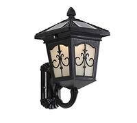 IUokLU Applique Murale Solaire LED Traditionnelle D'Extérieur,Style Victoria Classique,Idéale pour Éclairer Un Jardin Ou Une Cour. Batterie 1800 Mah,Lumière Blanche Chaude.