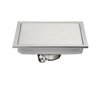 IUokLU Bonde De Sol Carrée Anti-Odeurs,en Acier Inoxydable 11/15 Cm,Finition Or Brossé,111 Mm.(Brossé 01-110 Mm)