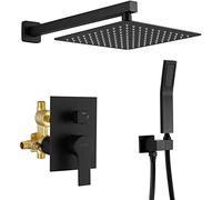 IUokLU Ensemble De Douche avec Pommeau De Douche, Flexible De Douche, Pommeau De Douche À Effet Pluie en Laiton, Robinet De Douche Encastré De Luxe, Décoration Or Bros(Un)