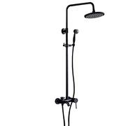 IUokLU Ensemble De Douche en Bronze Noir De 8 Pouces, Robinet De Douche De Salle De Bain avec Pommeau De Douche À Effet Pluie, Douche À Main, Robinet De Bain,