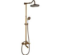 IUokLU Ensemble De Robinet De Douche À Effet Pluie en Laiton, Ensemble De Douche Combiné Mural À Double Poignée, Mitigeur De Douche À Effet Pluie, B（AB）