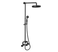 IUokLU Ensemble De Robinet De Douche Noir Mat Pommeau De Douche À Effet Pluie De 8 Pouces avec Douchette À Main Système De Douche De Style Industriel Robinet Mélangeur