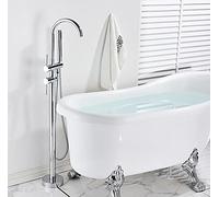 IUokLU Ensemble De Robinetterie De Baignoire, Mitigeur De Baignoire sur Pied, Robinet De Douche À Double Poignée pour Robinets De Salle De Bain - Doré