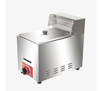 IUokLU Friteuse à gaz commerciale en acier inoxydable avec paniers et couvercles, pour comptoir, friteuse à frites de restaurant robuste, facile à nettoyer, puissance de feu réglable (1 réservoir, 1