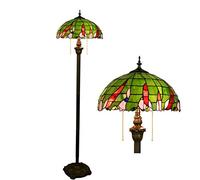 IUokLU Lampadaire De Style Tiffany,Lampe De Table Ou De Bureau,40 Cm De Large,16 Cm De Haut,Vitrail Vert Pastoral,Lampe De Lecture Antique,Cadeau Surprise pour La Chambre