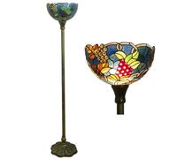 IUokLU Lampadaire Style Tiffany,Motif Grappe De Raisin,Lampe sur Pied Vintage en Vitrail,Lampe De Lecture Champêtre pour Chambre,Salon Ou Bureau,160 Cm De Haut,B(Un)