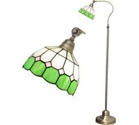 IUokLU Lampadaire Tiffany,Lampe sur Pied en Verre Coloré Vert De 20 Cm,150 Cm De Haut,Col De Cygne Orientable,Lampe De Lecture d'angle pour Chambre,Salon Ou Bureau.