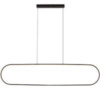 IUokLU Lustre à longue bande LED à intensité variable en laiton brossé moderne à suspendre pour table de salle à manger d'intérieur - Luminaire suspendu réglable pour chambre à coucher (noir, 120 cm)