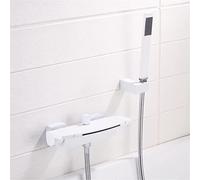 IUokLU Robinet De Baignoire avec Douchette, Robinets De Baignoire en Laiton, Mitigeur Cascade À 2 Poignées, avec Douchette À Main, Robinet De Baignoire Mural, Ensemble