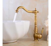 IUokLU Robinet de lavabo de salle de bain en laiton monté sur le pont Robinet de lavabo à trou unique rotatif et mélangeur à froid, robinets d'évier de cuisine, long type A (long type A)