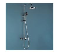 IUokLU Système De Douche 10 Pouces, Robinetterie Murale, Mitigeur en Laiton avec Pommeau De Douche, Bec De Baignoire, Douchette À Main 5 Modes, Or Brossé