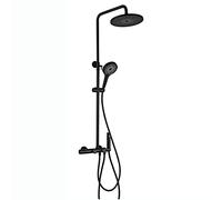 IUokLU Système De Douche avec Pommeau De Douche De 8 Pouces, Robinet Thermostatique, Ensemble De Douche Mural, Mitigeur en Laiton avec Bec De Baignoire, Douchette À M