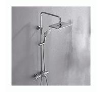 IUokLU Système De Douche avec Pommeau De Douche, Robinet De Douche, Ensemble De Douche Mural en Laiton, Mitigeur Double Poignée, Bec De Baignoire, Douchette À Main 3